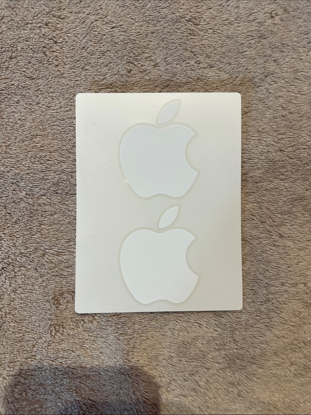 Apple Logo Stickers White Decals Set of 2 Authentic New Unused